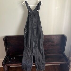 old navy black denim overalls